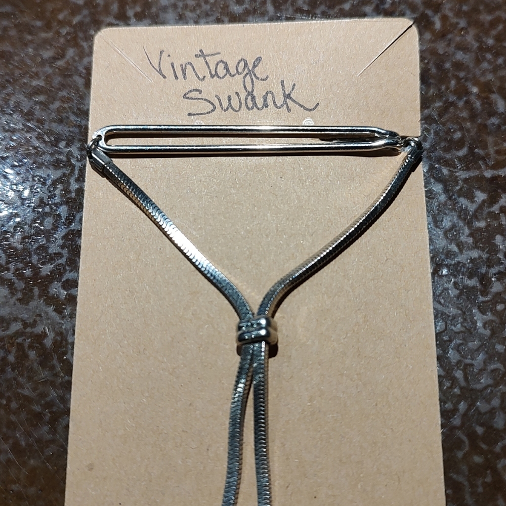Vintage Swank Tie Clip Silver Tone